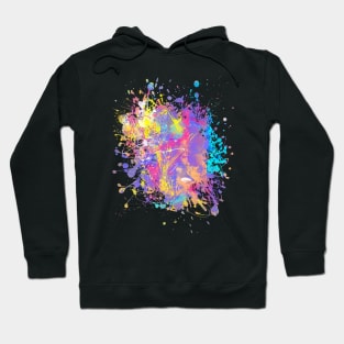 Abstract Vibrant Multicolor Brush Strokes and Splatters 2 Hoodie